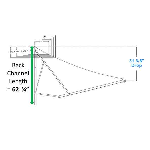 Dometic 8962001.400UL RV Power Awning Arm Set Dometic 9200 Black Basement – image 2