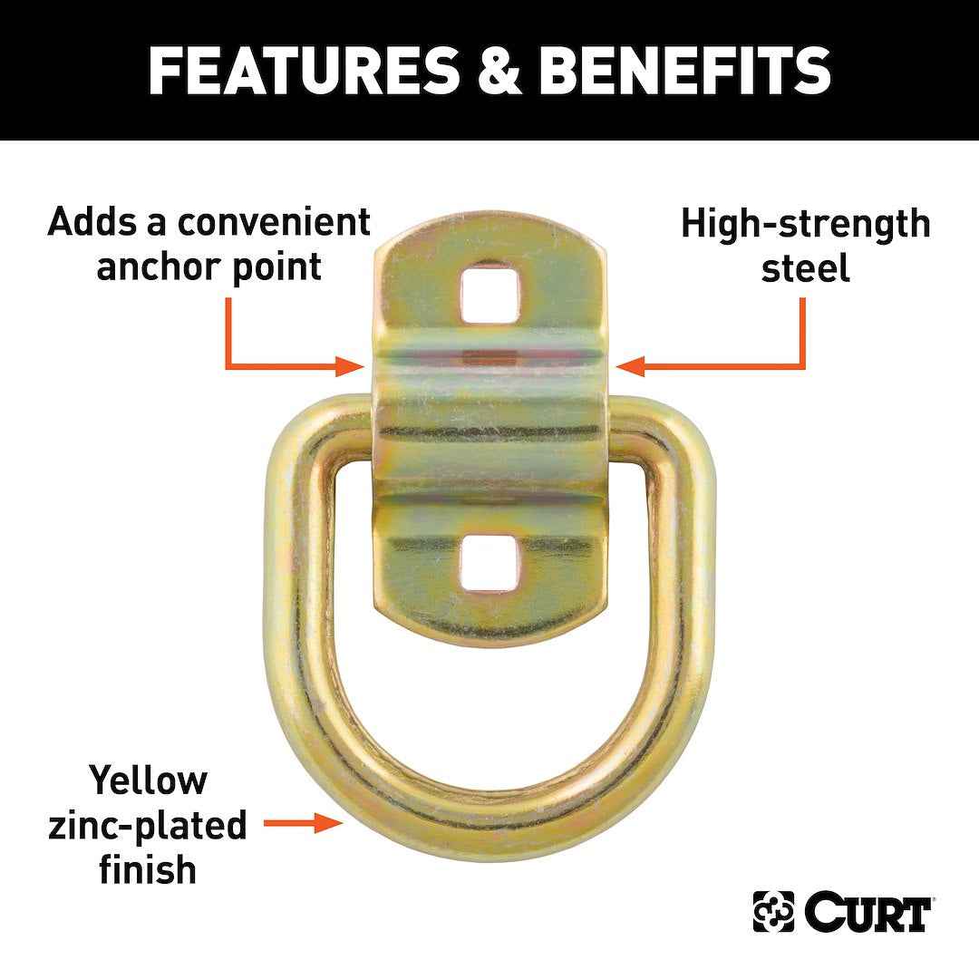 CURT 83740 Bolt-Down D-Ring, 11,000-lb