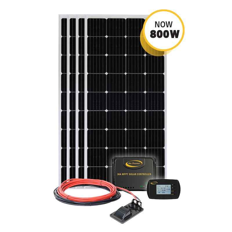 Go Power SOLAR-AE-4 Go Power 800 Watt Solar Kit, 59-1/8" L x 26-5/16" W x 1-9/16" Thick – image 1