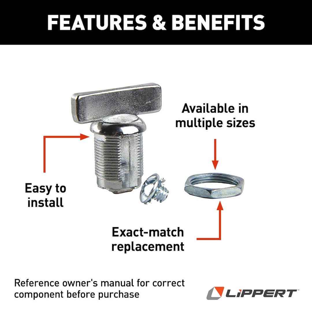 Lippert Baggage-Door Turn Latch - Silver – 213117