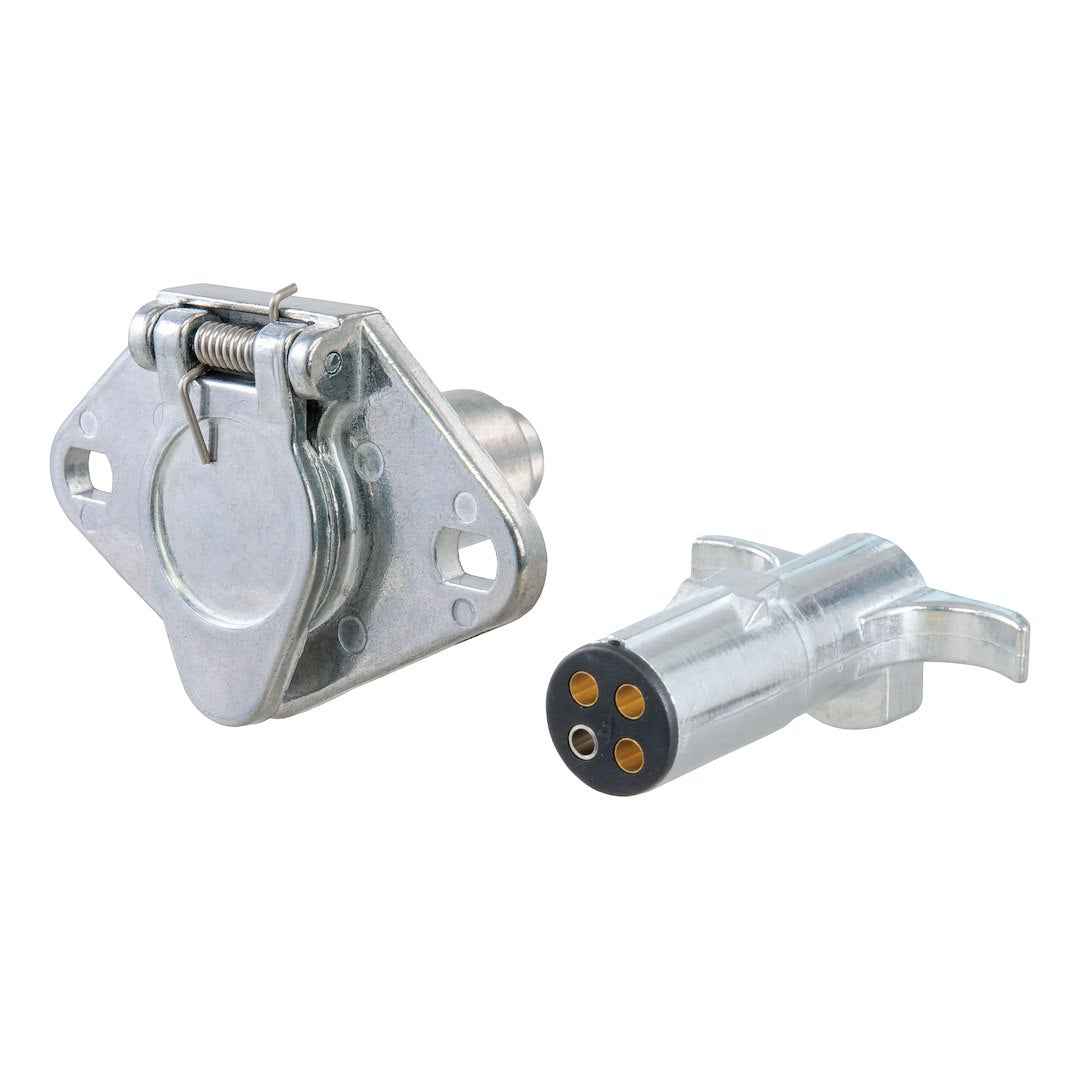 CURT 4-Way Round Trailer Wiring Plug & Socket – 58671