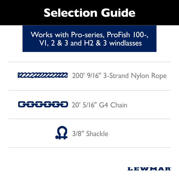 Lewmar 69000339 Rope-to-Chain Anchor Rode - 9/16 in x 200 ft