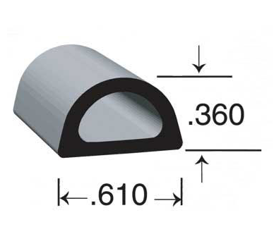 Clean Seal Door Window Channel Seal - D-Type, 50 ft – 109H2-50
