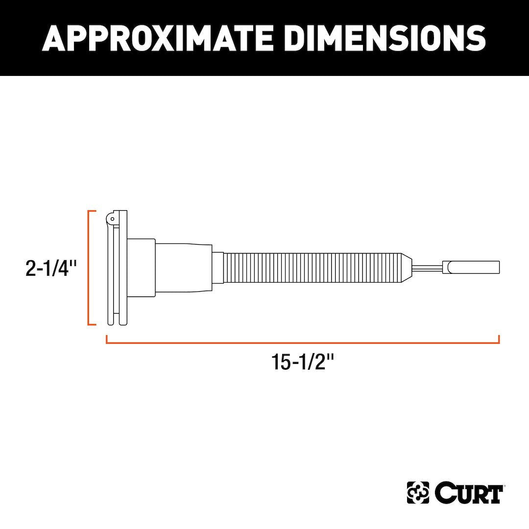 CURT 57183 Trailer Wiring Adapter - 4-Way Flat to 6-Way Round