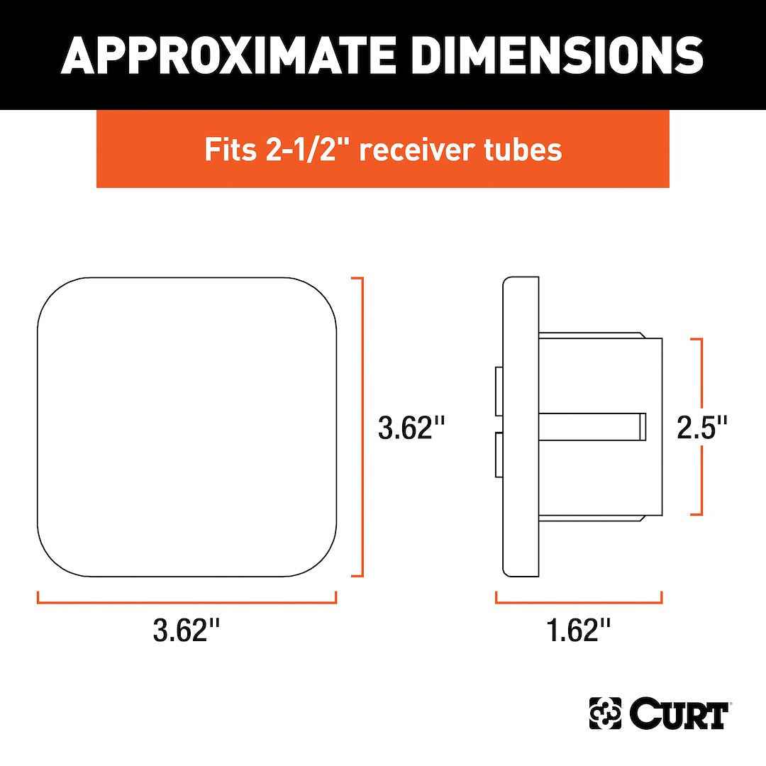 CURT 22277 Matte Black 2-1/2-Inch Receiver Cover