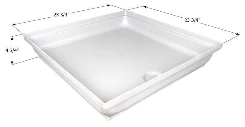 Icon 15235 24" x 24" RV Shower Pan, Polar White ABS Shower Base – image 1