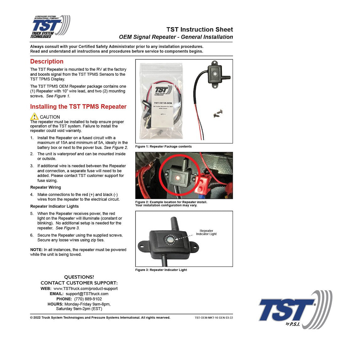 Truck System Technology (Tst) Tst-507-R Tire Pressure Monitoring System - Tpms Signal Booster - image 2