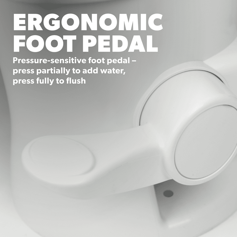Dometic 302320083 320 Series RV Toilet, Bone, 18" Height, Pedal Flush – image 4