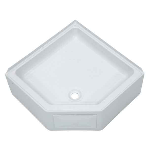 Lippert Components 325246 Lippert Better Bath 27" x 27" RV Corner Shower Pan, Center Drain – image 1