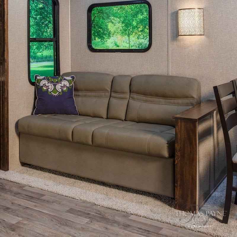 Lippert Components 2020129835 62” Jackknife RV Sofa, Grummond Tan, with Fold-Down Center – image 7