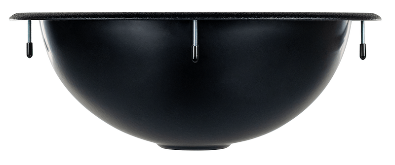 Icon 15920 Black Oval RV Sink - 13.25" x 10.5" ABS Plastic - Bolt Mount – image 2
