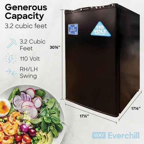 Furrion BC-90LHH Everchill 3.2 Cu Ft Single Compartment RV Refrigerator, 110V, Left Swing – image 4