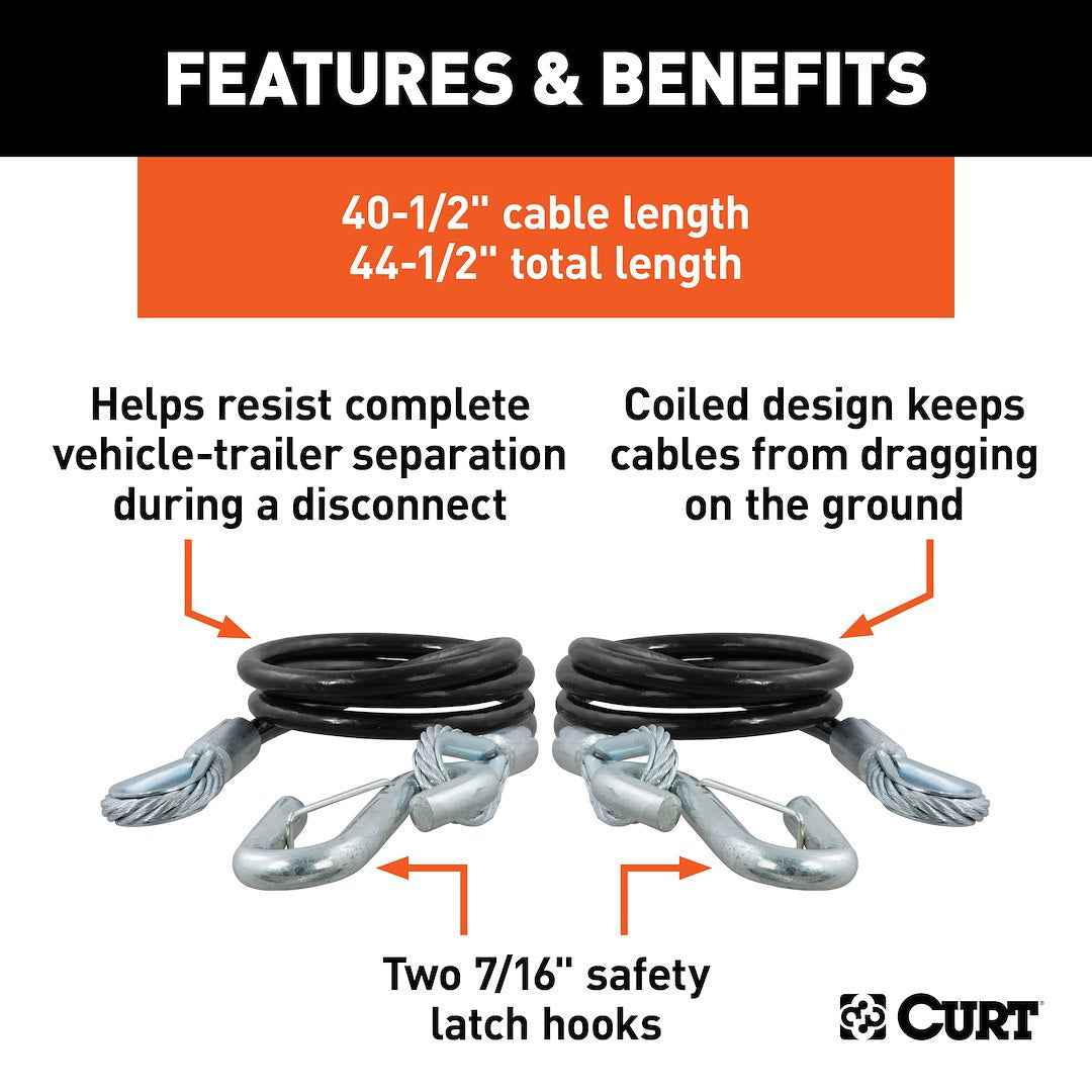 CURT Trailer Safety Cable - Set Of 2 – 80151