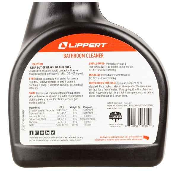 Lippert 2022013921 Interior Multi-Surface Cleaner, Twelve 32-Ounce Bottles
