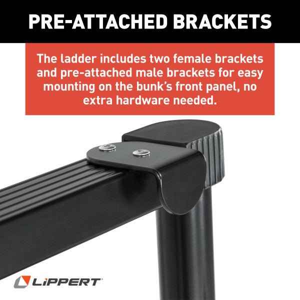 Lippert Components 2024044562 Collapsible RV Bunk Ladder, 84" Adjustable, 6 Steps, 250 lb – image 6
