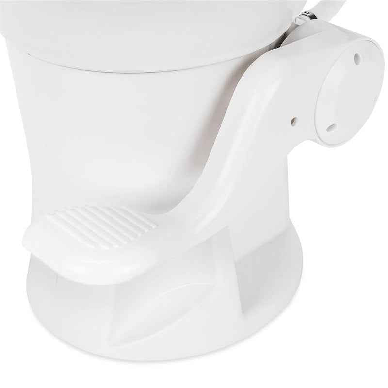 Camco 41710 RV Toilet High Profile, Permanent Pedal Flush, Wood Seat, White – image 4