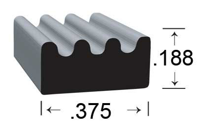 Clean Seal Door Window Channel Seal - Ribbed, 50 ft – 113H2-50