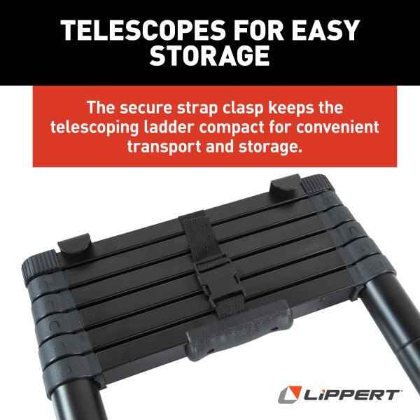 Lippert Components 2024044562 Collapsible RV Bunk Ladder, 84" Adjustable, 6 Steps, 250 lb – image 9