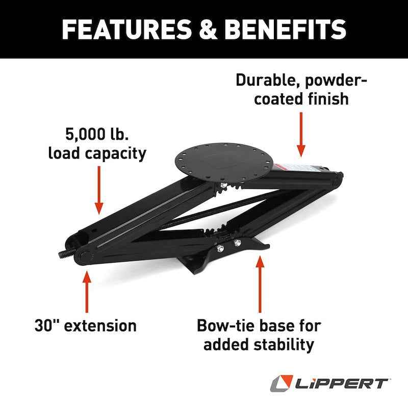 Lippert Components 285332 Scissor Jack, 6000 lb Manual RV Leveling Jack 30 Inch Lift – image 2