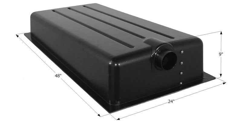 Icon 12369 25 Gallon Waste Holding Tank, 48" L x 24" W x 9" H, Center End Drain – image 1
