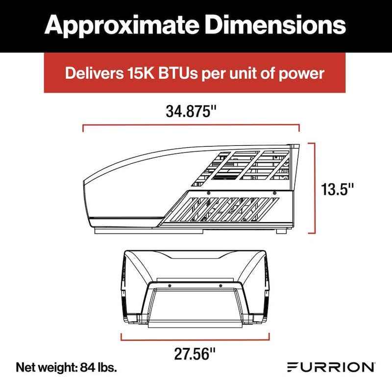 Furrion FACR15HESA2-BL-AM Chill HE Rooftop RV A/C 15000 BTU Black – image 2