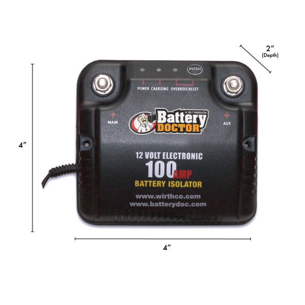 WirthCo 20090 Battery Doctor Battery Isolator, 100 Amp 12V Dual Battery Controller – image 3