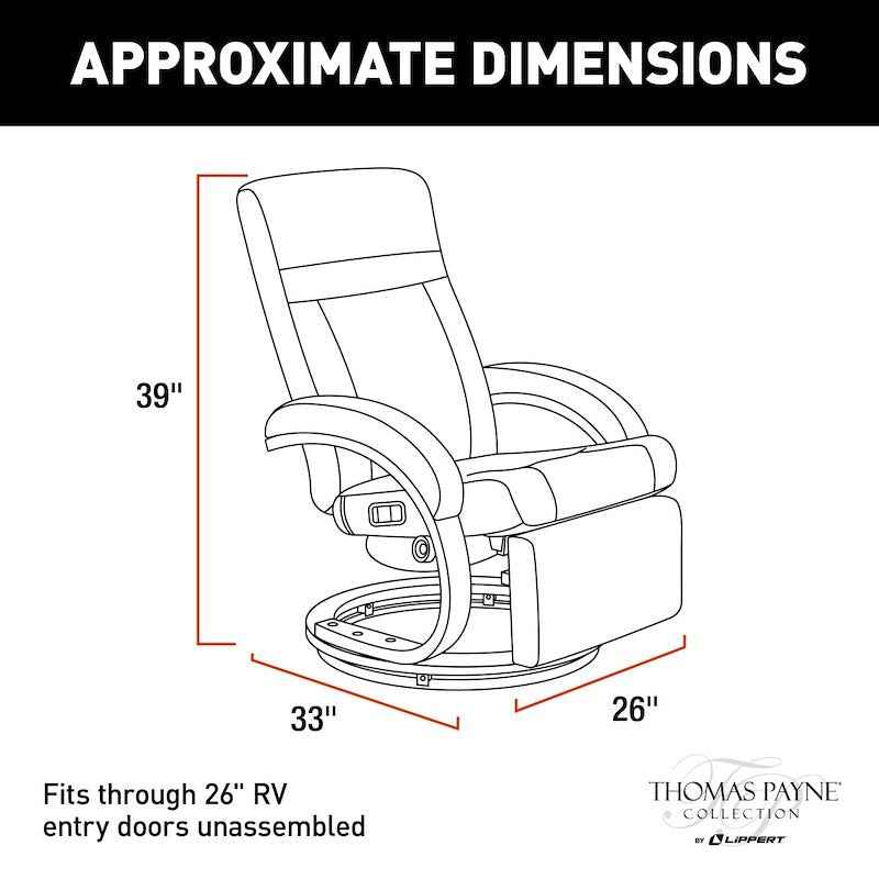 Lippert Components 2020129900 Thomas Payne Euro RV Recliner, Millbrae, 360° Swivel – image 2