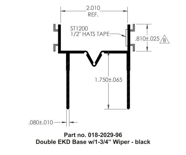 AP Products Double EKD Base Slide-Out Seal - 8 ft, Black – 018-2029-96