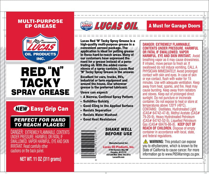 Lucas Oil 11025 Red N Tacky Multipurpose Grease Spray