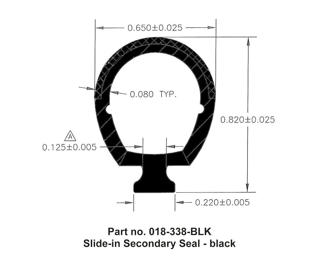 AP Products Bulb Slide-Out Seal - 30 ft, Black – 018-338-BLK