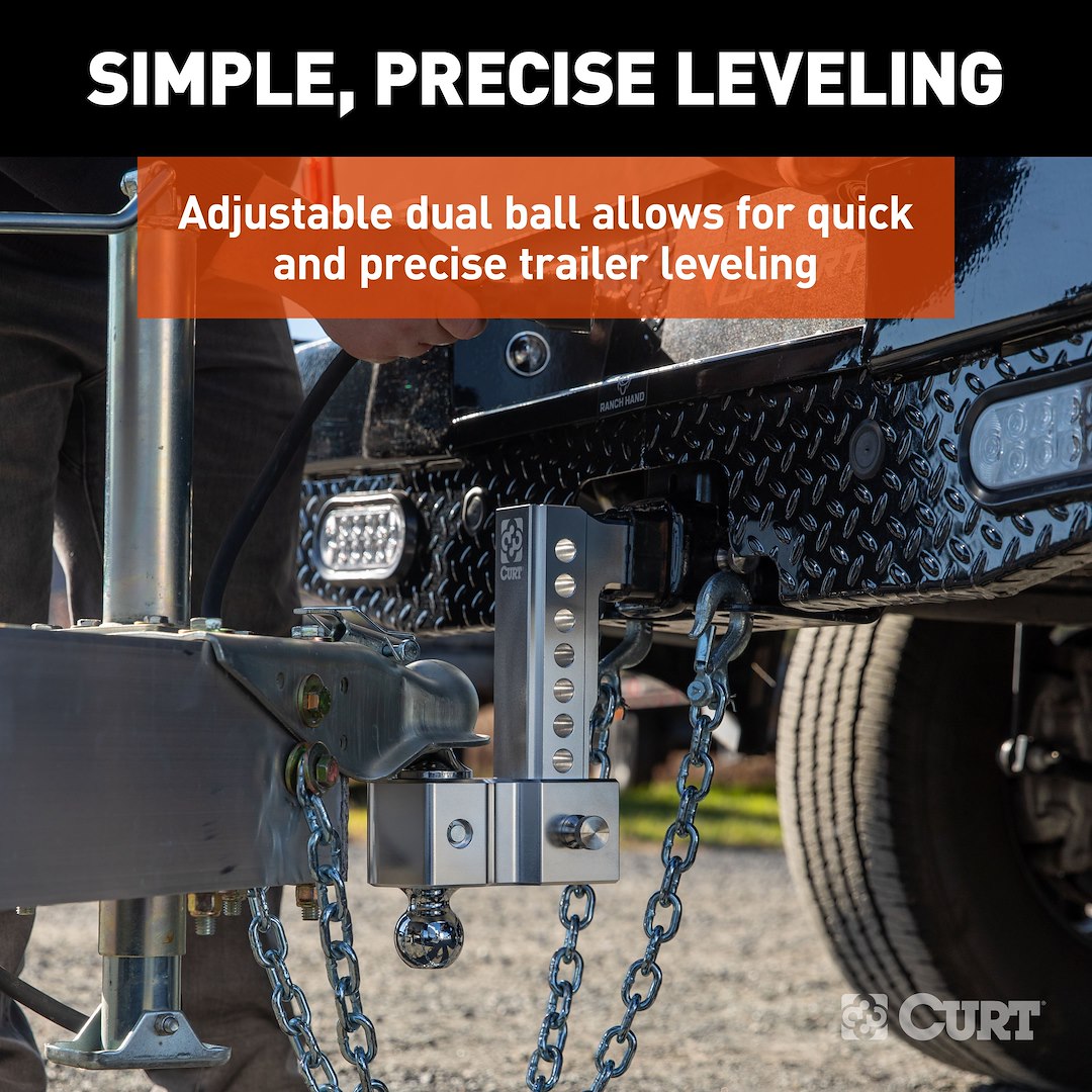 CURT 45365 Alumilite Adjustable Dual-Ball Receiver Mount - image 4