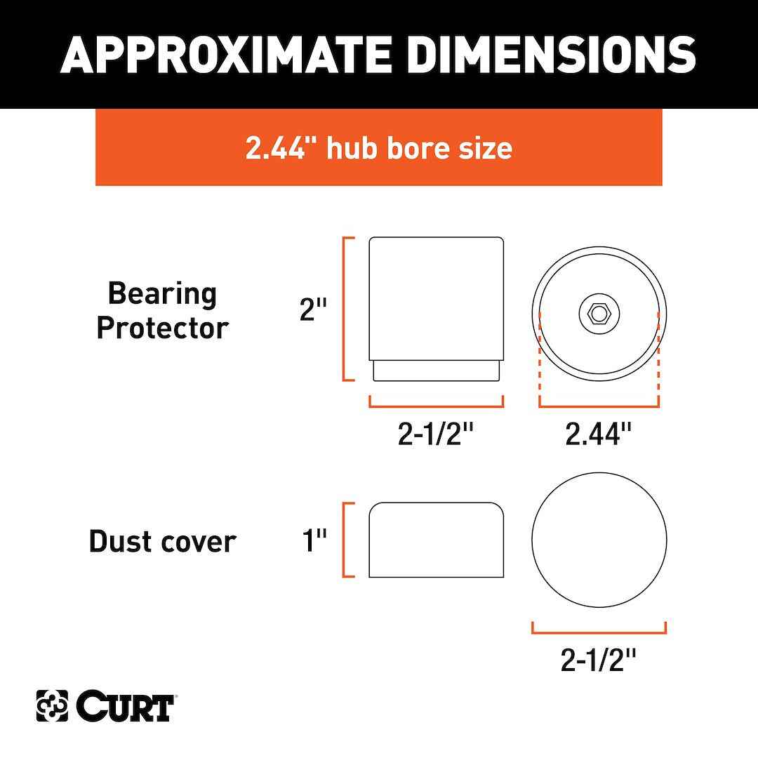 CURT Trailer Wheel Bearing Protector - 2.44 in Hub Diameter – 22244