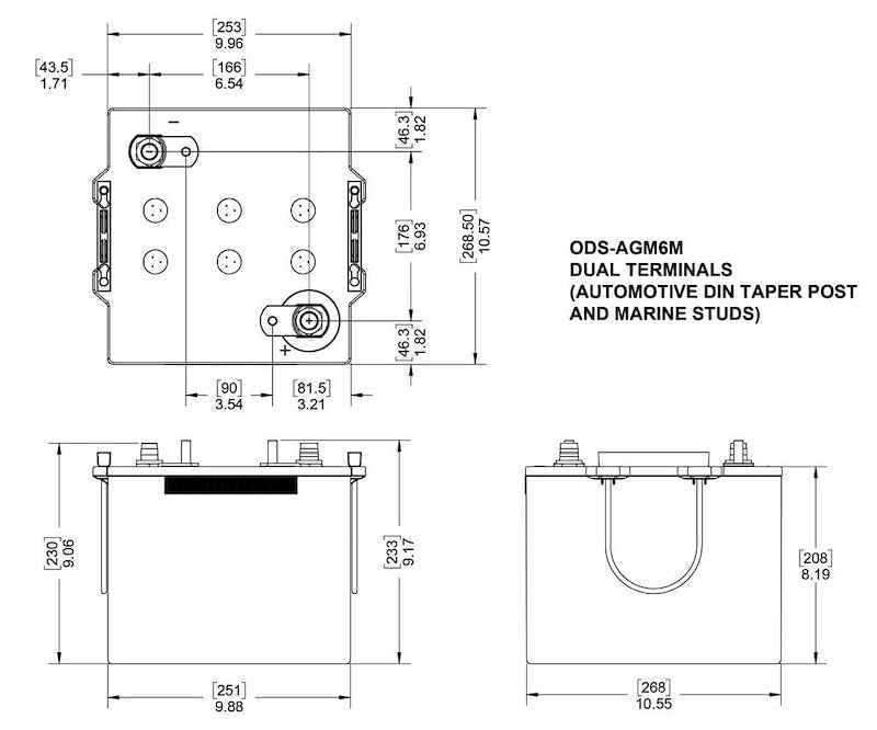 Odyssey Battery ODS-AGM6M Odyssey AGM Battery 12V 1225 CCA Group 6T – image 3