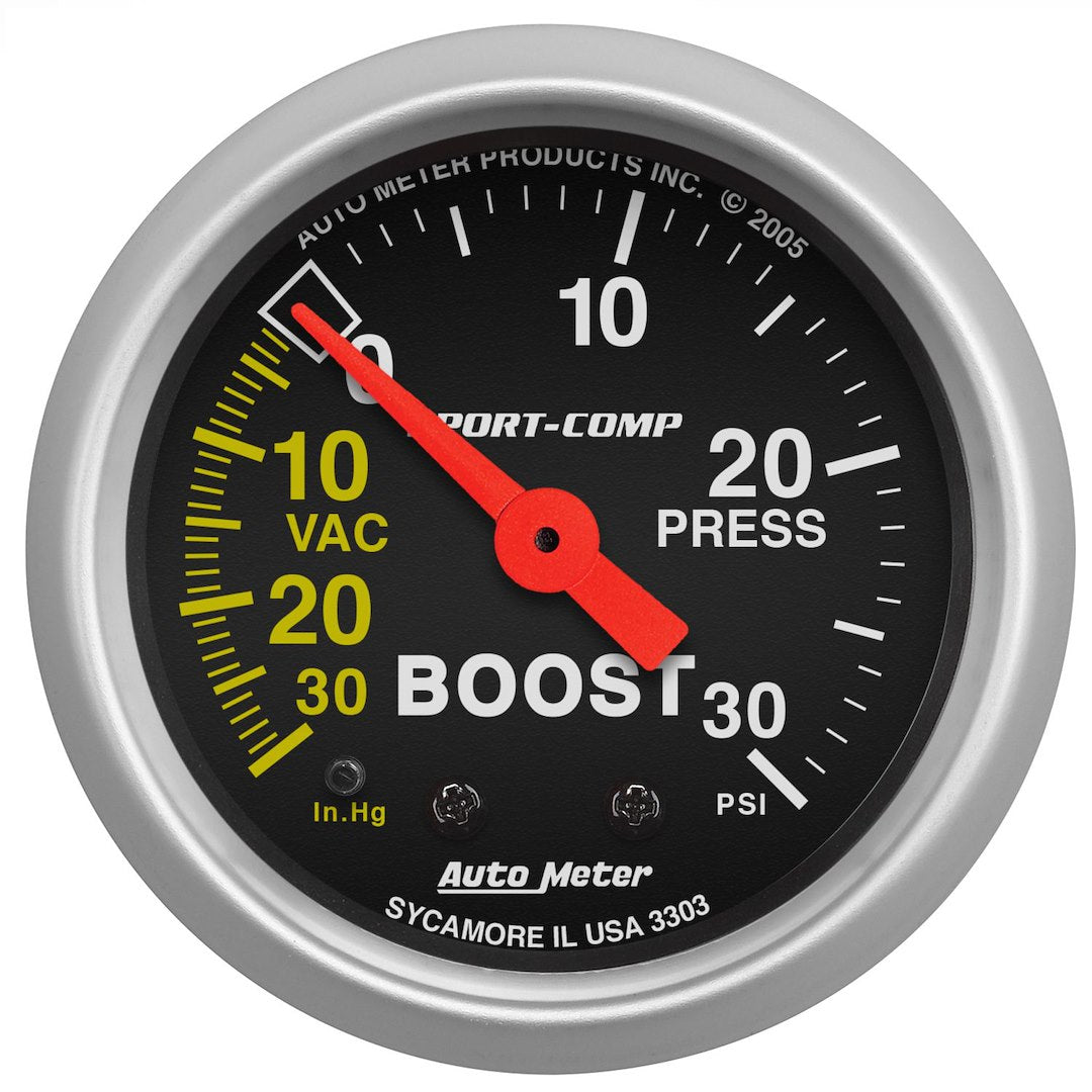AutoMeter 3303 Sport-Comp In-Dash Vacuum/Boost Gauge - image 1