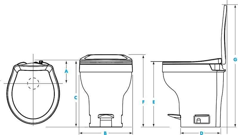Thetford 31835 Aqua-Magic VI High Profile RV Toilet, Pedal Flush, White – image 4