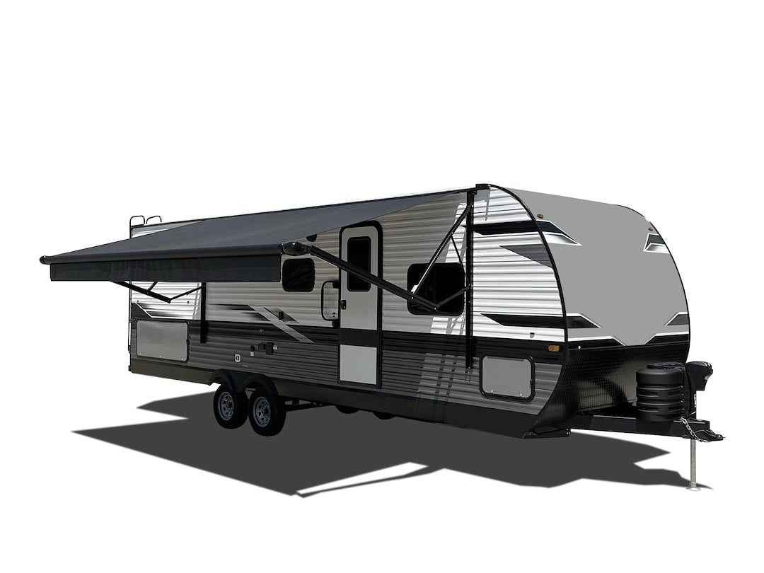 Velarium VR16000000 16' Electric RV Patio Awning – Solid Black with LED Light