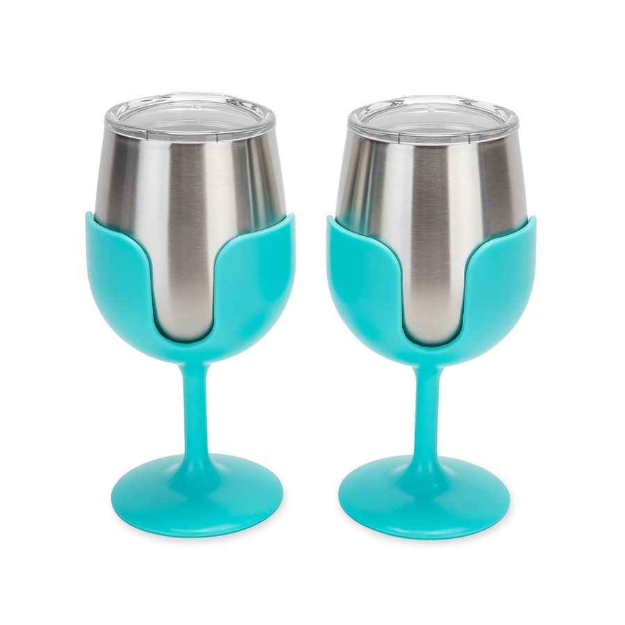 Camco 8-oz Stainless Wine Glasses - 2 Pack – 53484