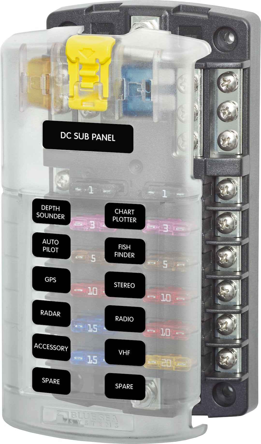 Blue Sea 12-Circuit ATO/ATC Fuse Block – 5026-BSS