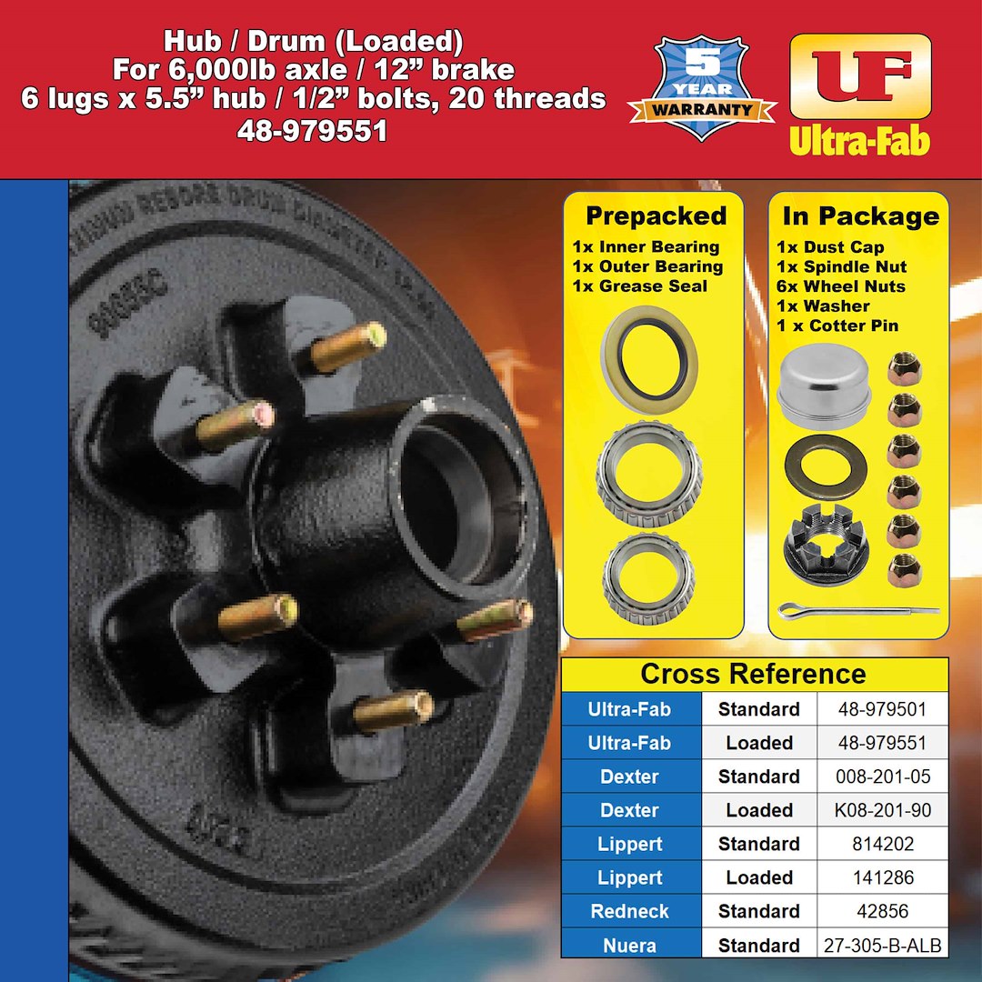 Ultra-Fab Products 48-979551 Trailer Brake Hub Assembly - image 7