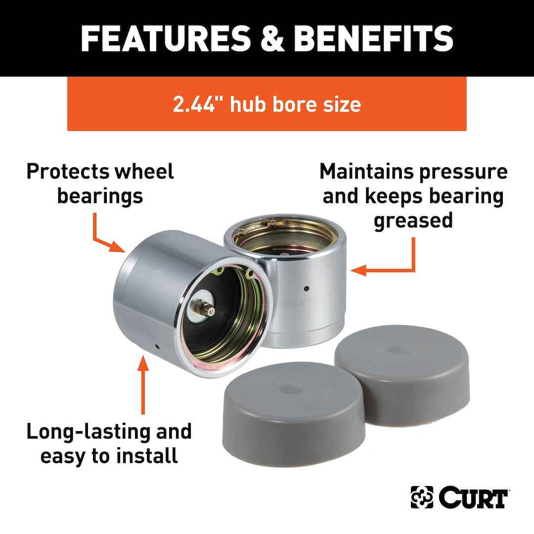 CURT Trailer Wheel Bearing Protector - 2.44 in Hub Diameter – 22244