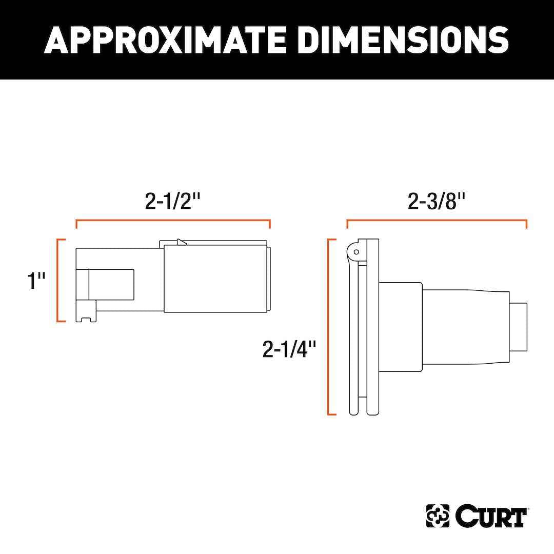 CURT 4-Way Round Trailer Wiring Plug & Socket – 58671