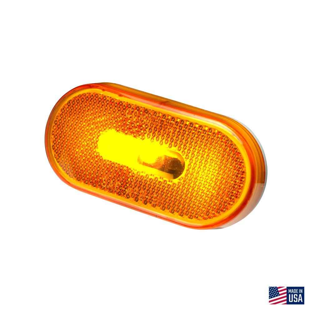 Creative Products Amber Oval Incandescent Clearance Light, Polar White Base – 00353P