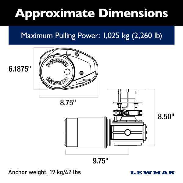 Lewmar 6672221108-139 Vertical Windlass 12V 1000W Stainless Steel – image 2