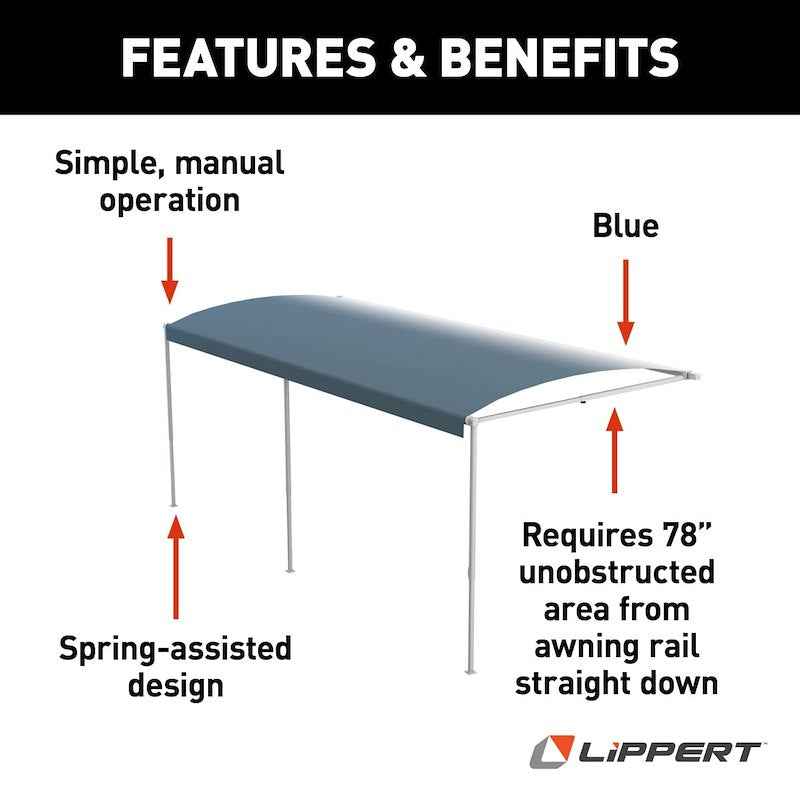 Lippert Components V000334865 Lippert Solera Destination 16' RV Patio Awning Blue Fade – image 1