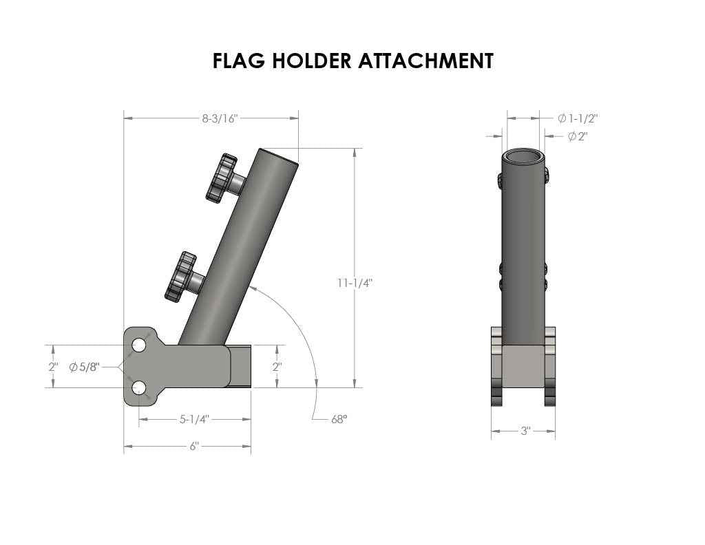 Bulletproof Hitches Flagholder Flagpole Mount - image 3