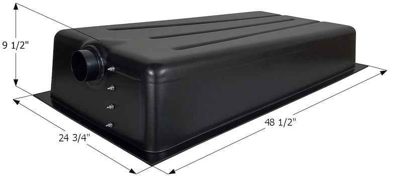 Icon 01608 39 Gallon Waste Holding Tank, 48-1/2" L x 24-3/4" W x 9-1/2" H – image 1