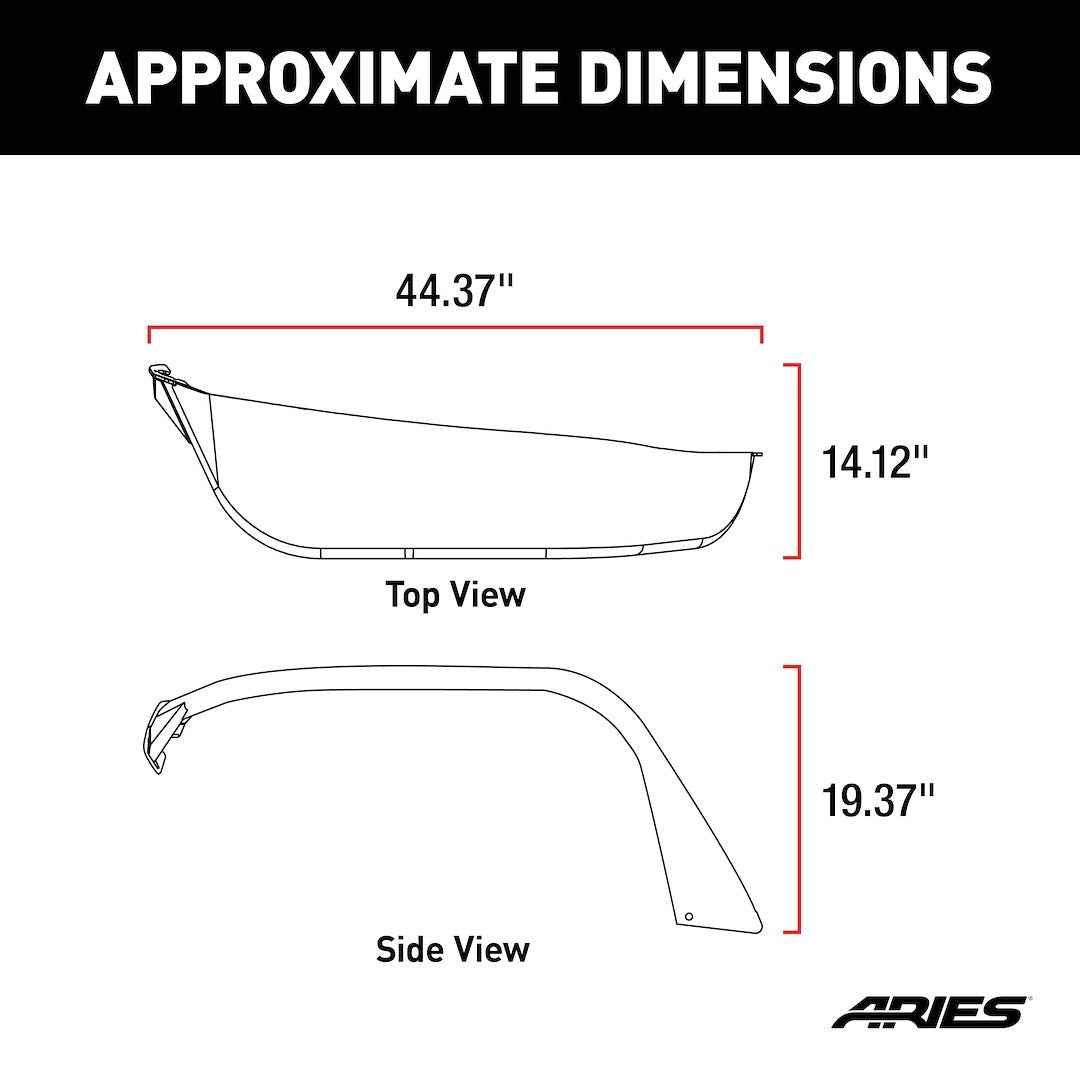 Aries 1500213 Carbide Aluminum Front Fender Flare Pair