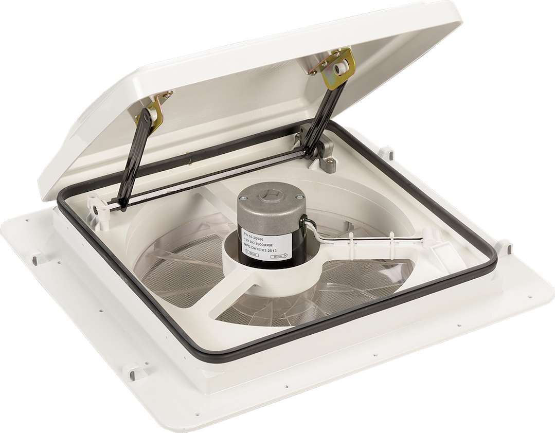 MaxxAir 00-04751KSX Powered-Lift Roof Vent Fan - White