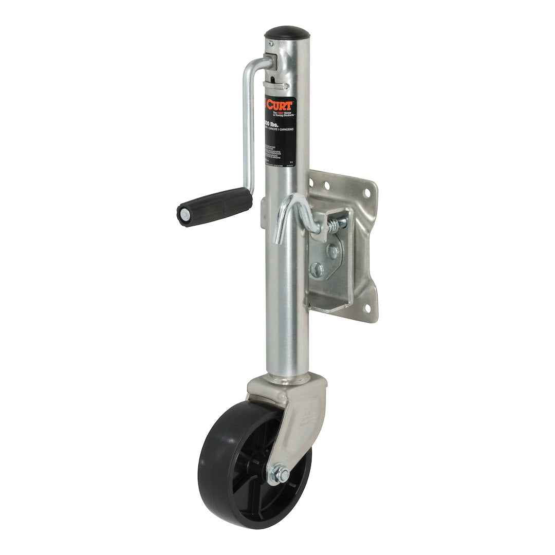 CURT 28112 Side-Wind 1,200-lb Marine Jack with 6-Inch Wheel