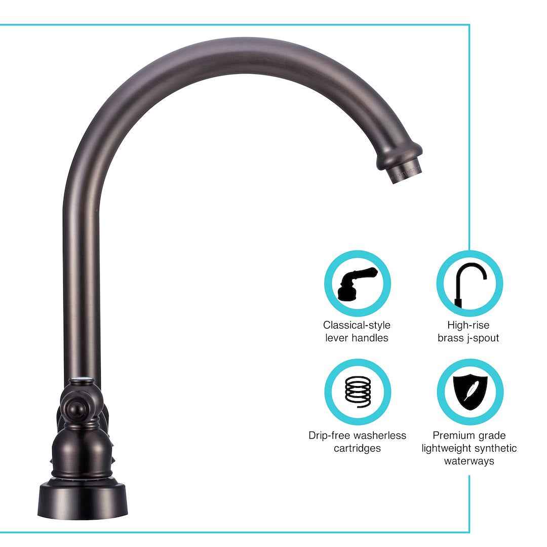 Dura Faucet High-Arc Kitchen Faucet - Venetian Bronze ā DF-PK340L-VB